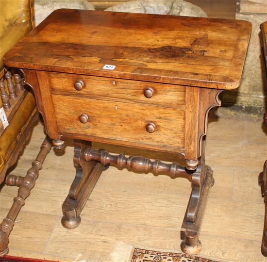 An early Victorian rosewood work table, W.71cm D.42cm H.72cm